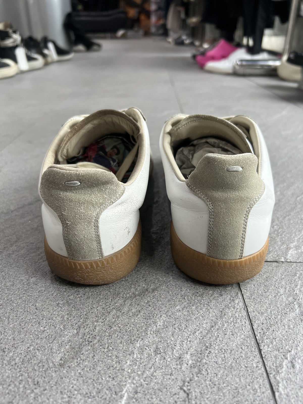 Maison Margiela Replica GAT White Suede Sneakers 40.5