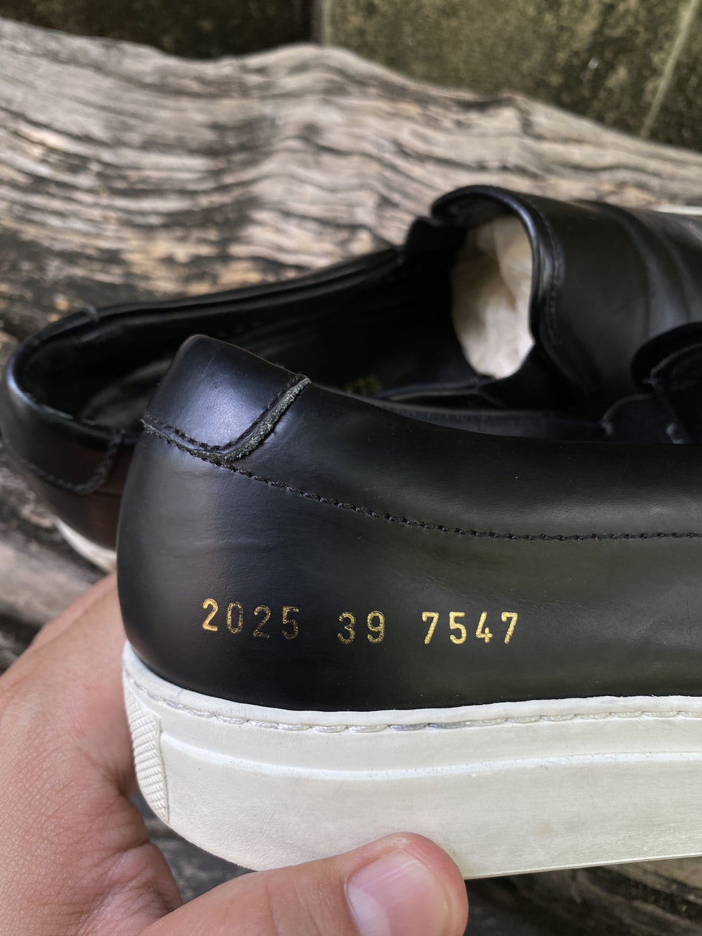 Common Projects Black Leather Slip-Ons EU 39