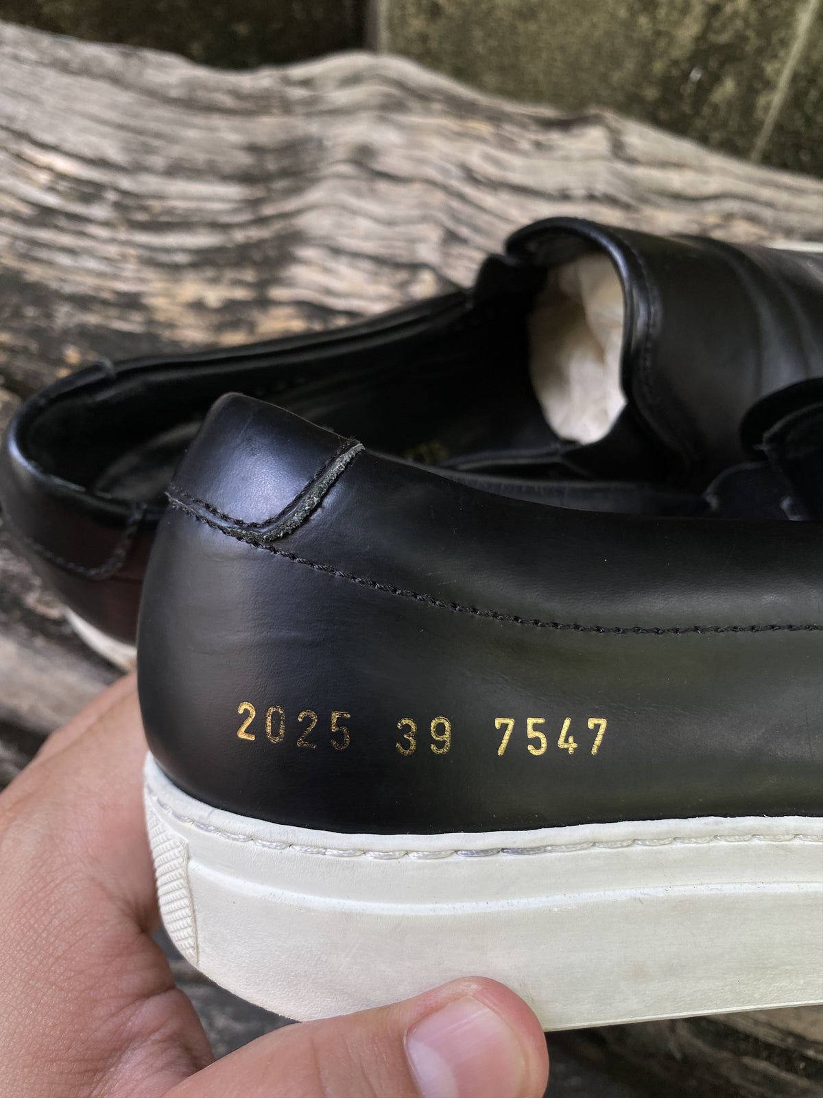 Common Projects Black Leather Slip-Ons EU 39