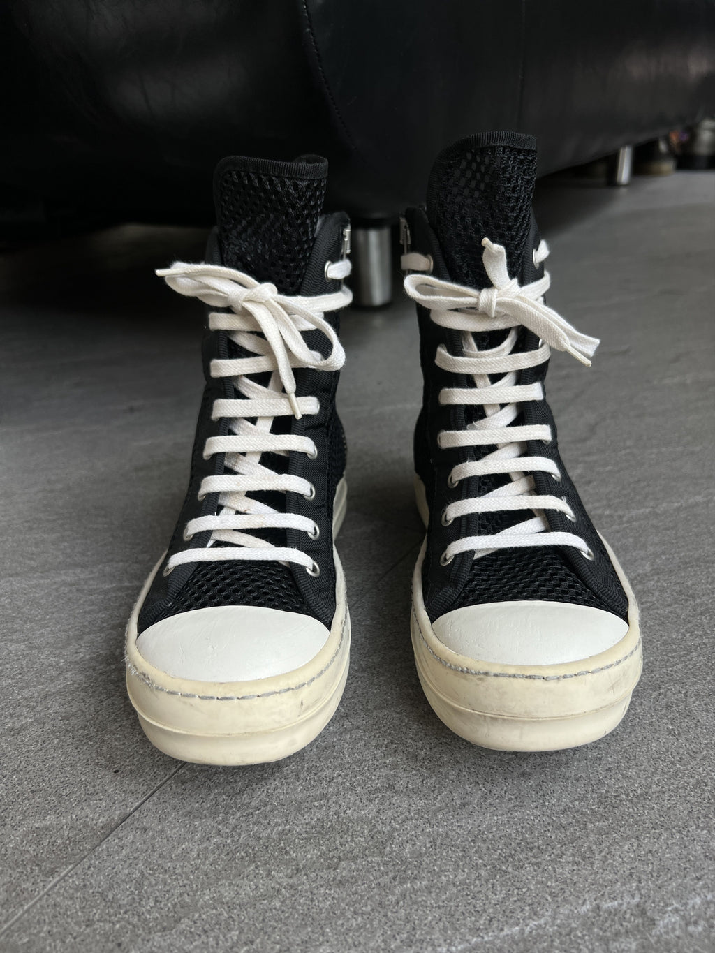 *Rare* Rick Owens DRKSHDW Mesh High Top Ramones EU36