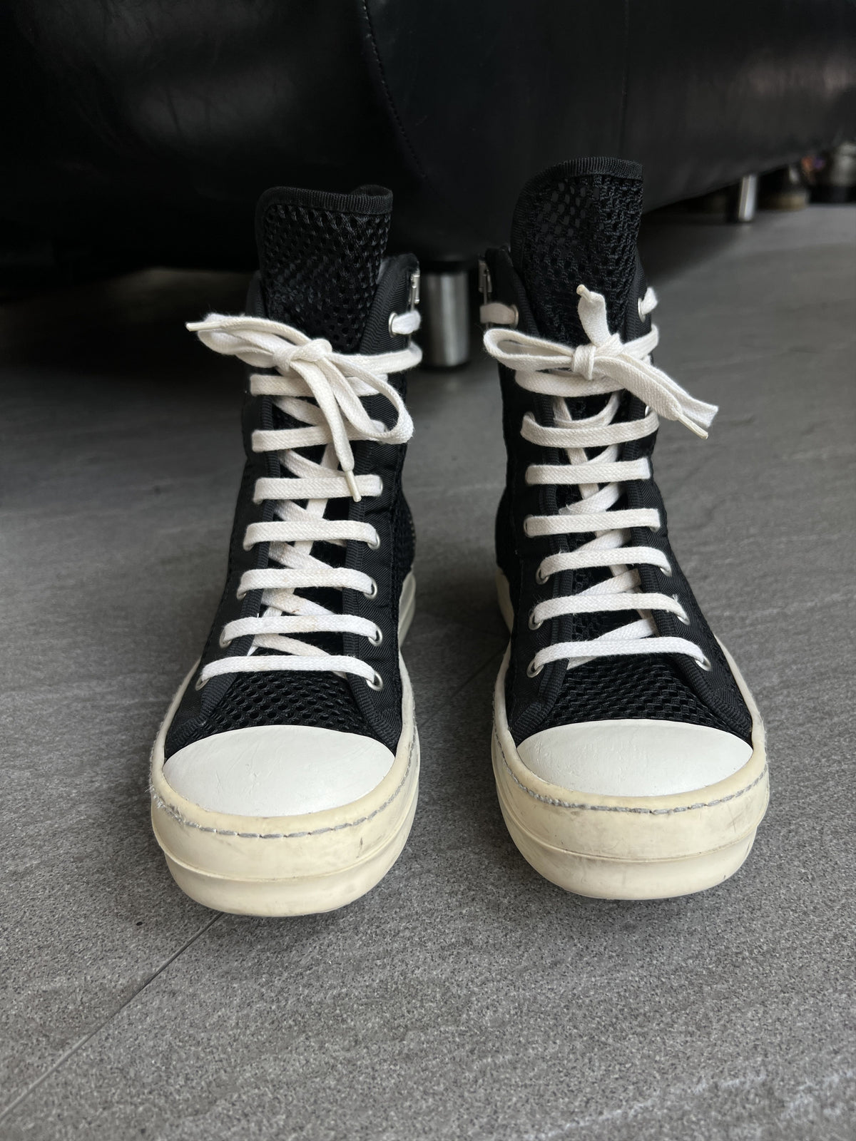 *Rare* Rick Owens DRKSHDW Mesh High Top Ramones EU36