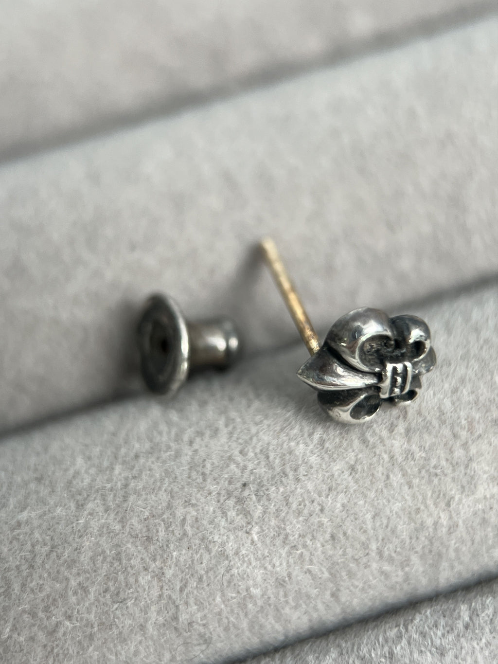 Chrome Hearts Fleur De Lis Stud Earring 925 Silver