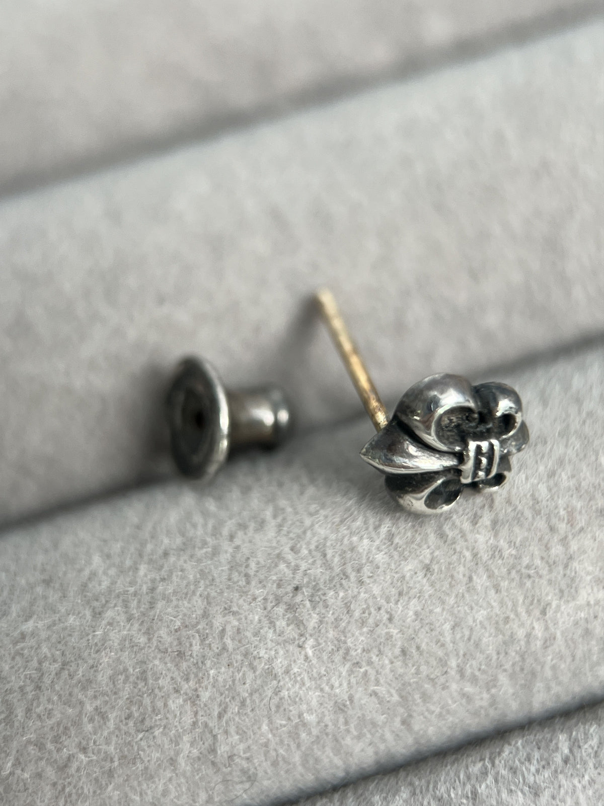 Chrome Hearts Fleur De Lis Stud Earring 925 Silver