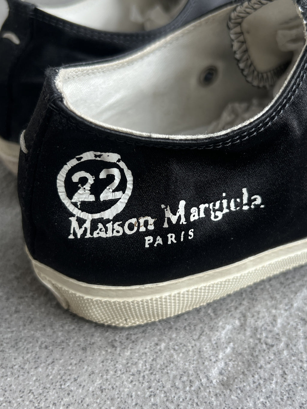 Maison Margiela Black Canvas Tabi Sneakers Size 37