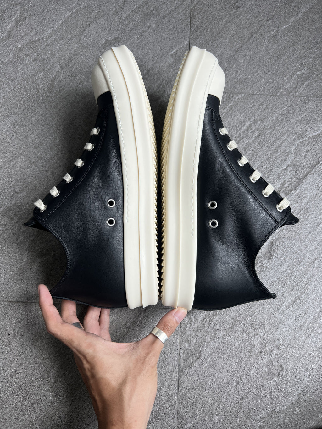 Rick Owens Ramones Low Sneakers Black Milk EU43 New w/ Box