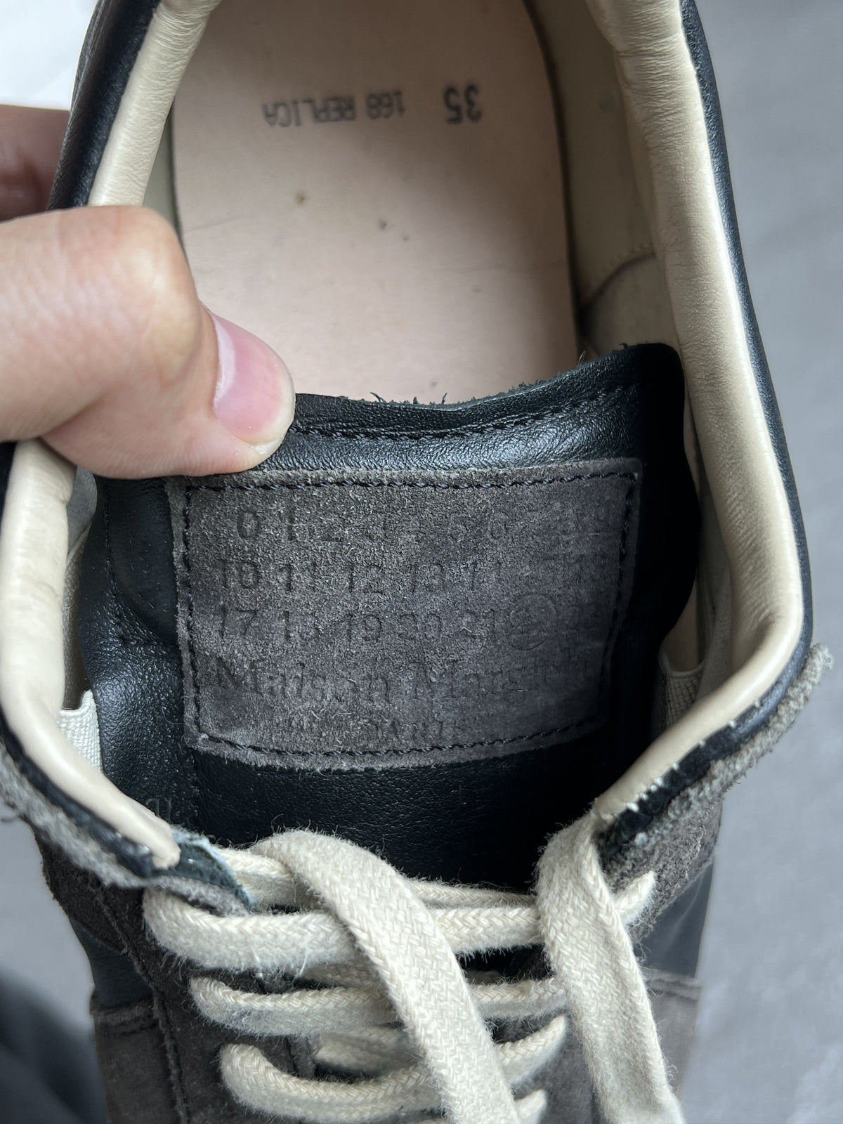Maison Margiela Black Leather Replica GAT Sneakers