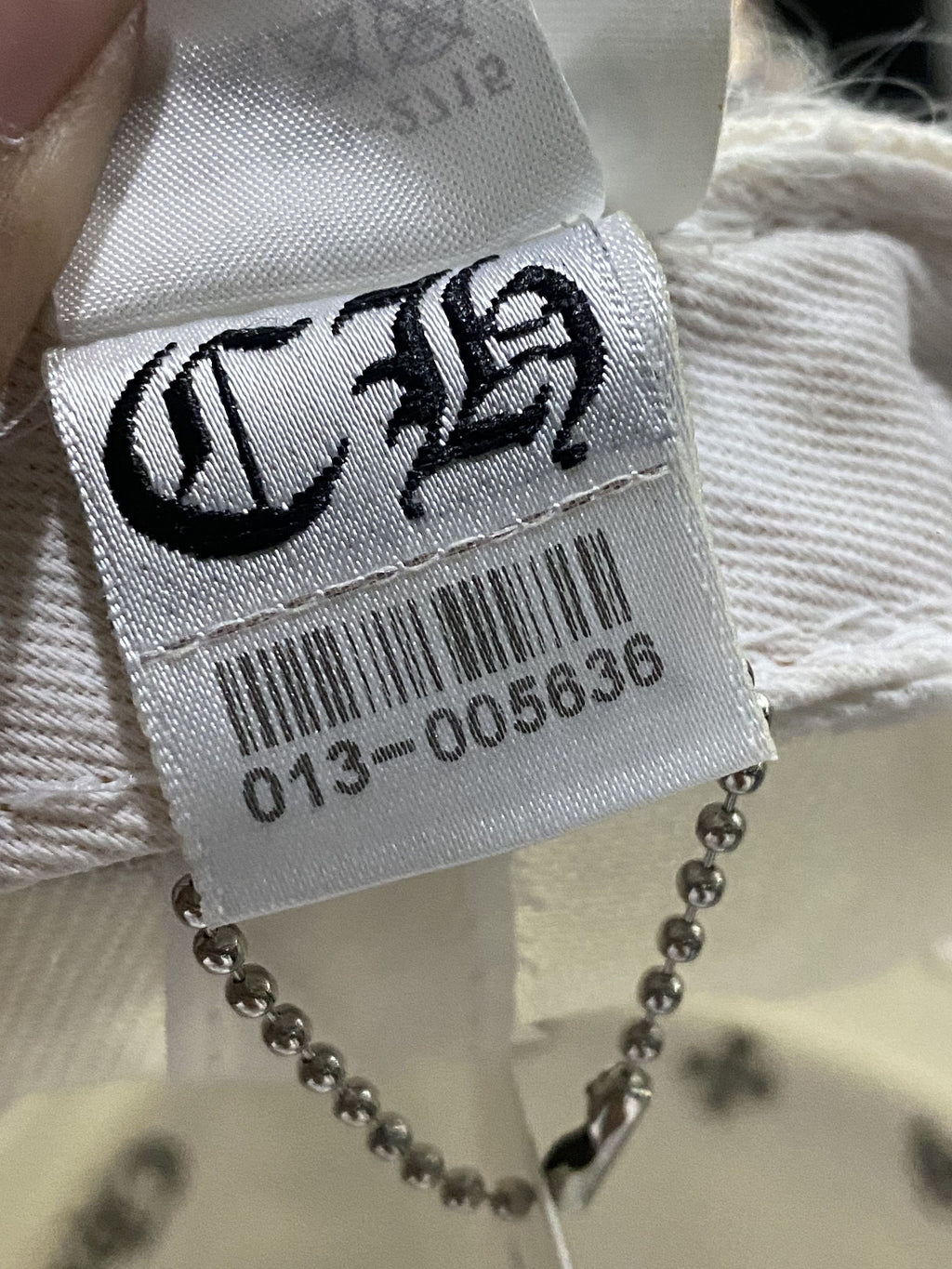 Chrome Hearts Ivory Black CH Monogram Fitted Cap
