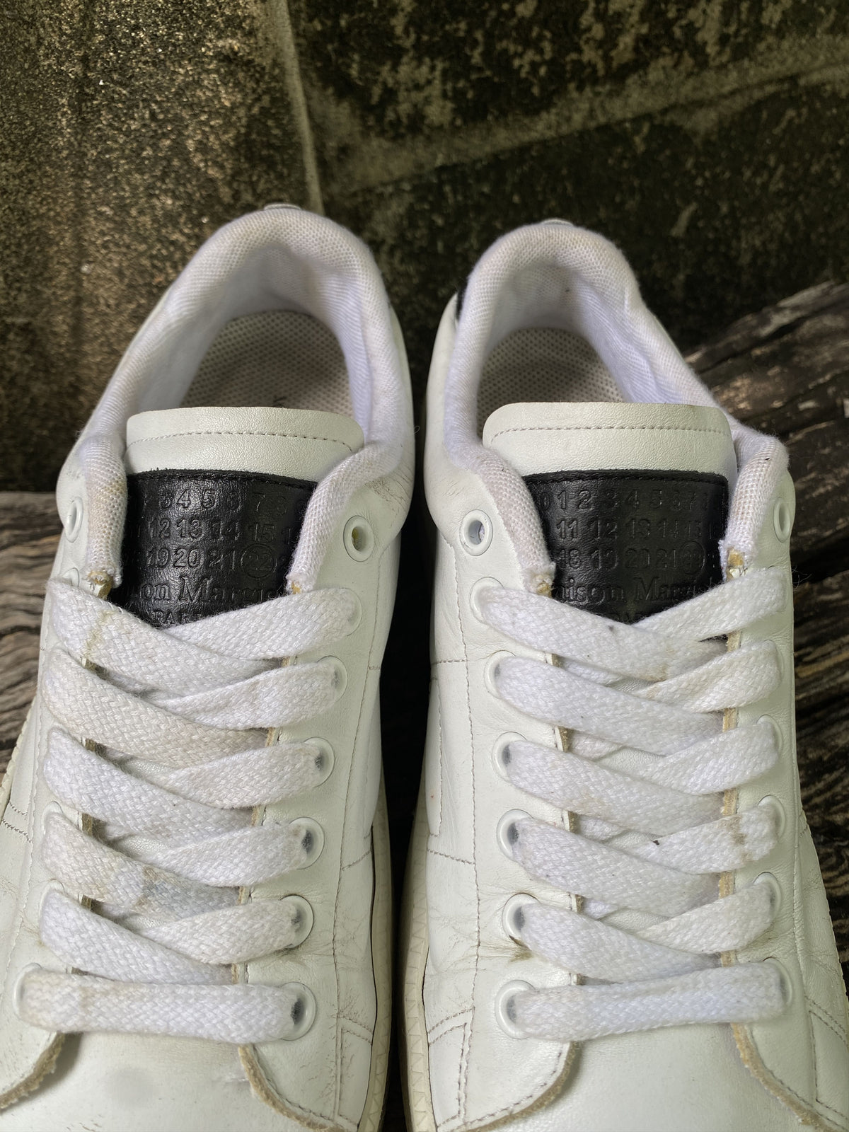 Maison Margiela White Leather Sneakers Size 41.5