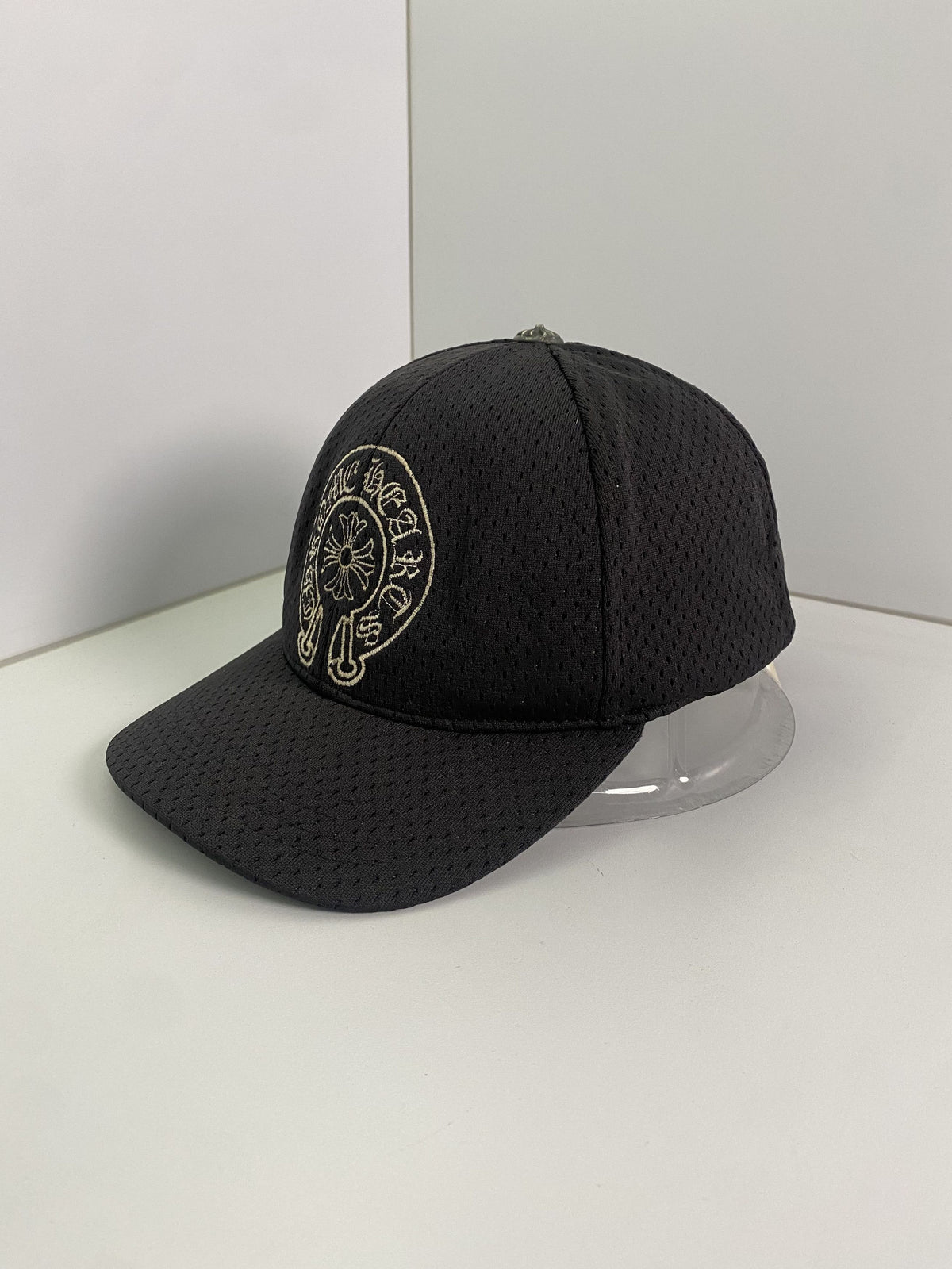 Chrome Hearts Horseshoe Logo Black Mesh Baseball Cap