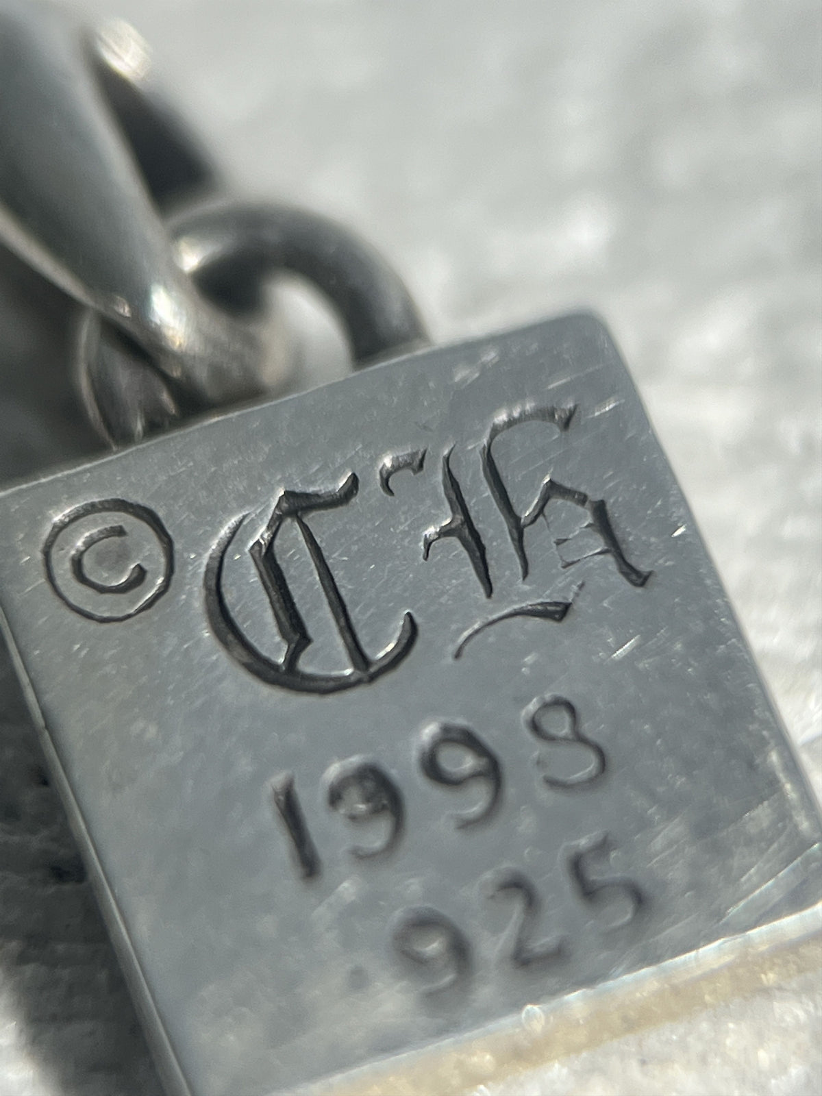 Chrome Hearts Scroll Frame Pendant 1998 .925 Silver