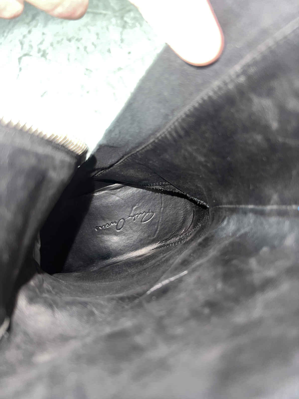 Rick Owens Distressed Leather Zip Boots Black EU41