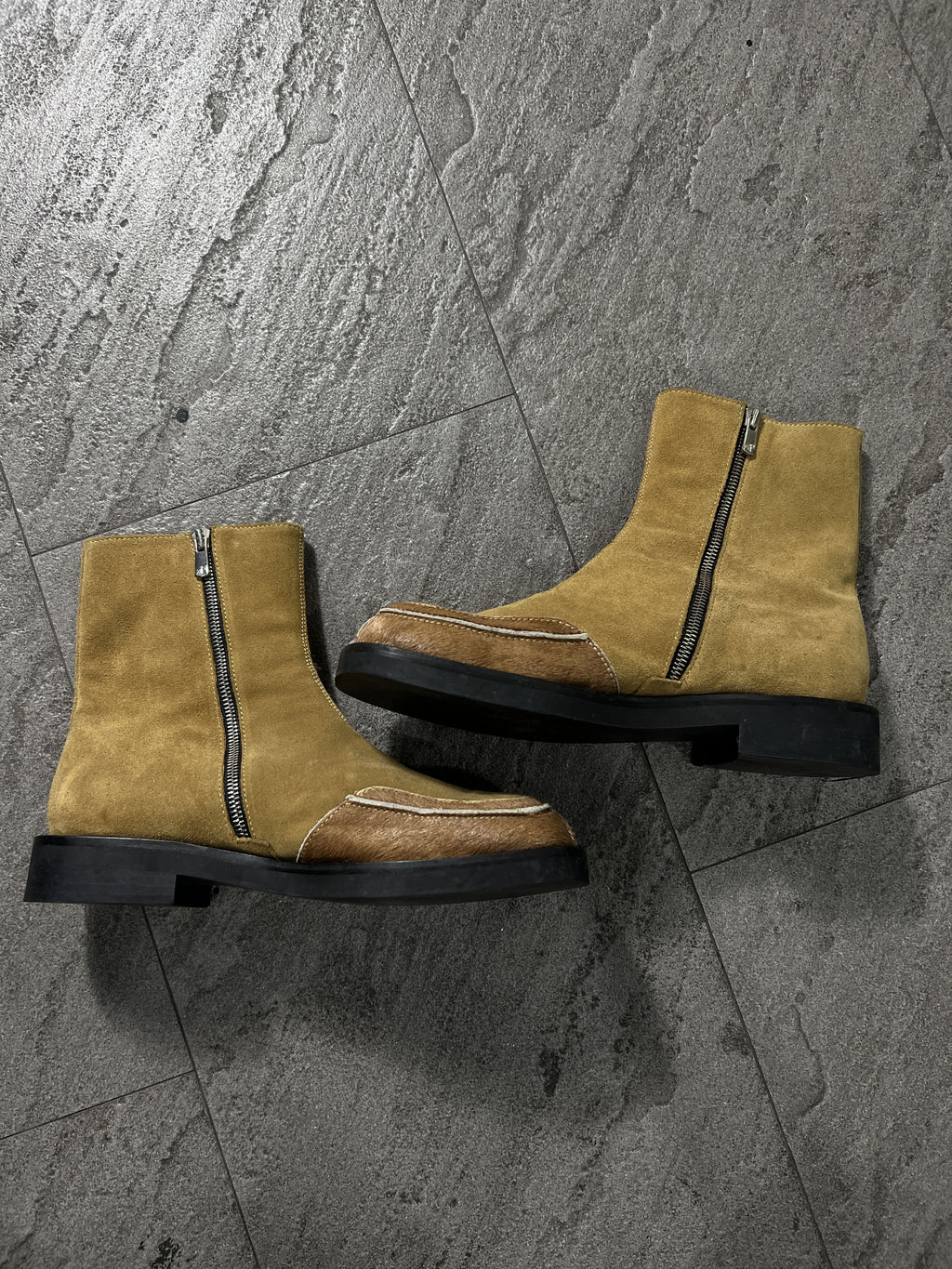Andersson Bell Hairy Leather Zip Boots EU41