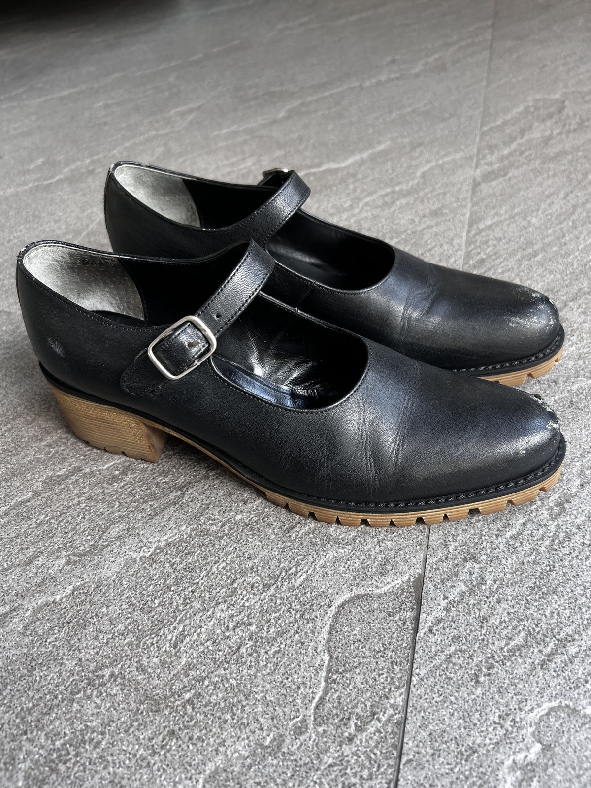 COMME des GARÇONS Leather Mary Jane Pumps JP23.5