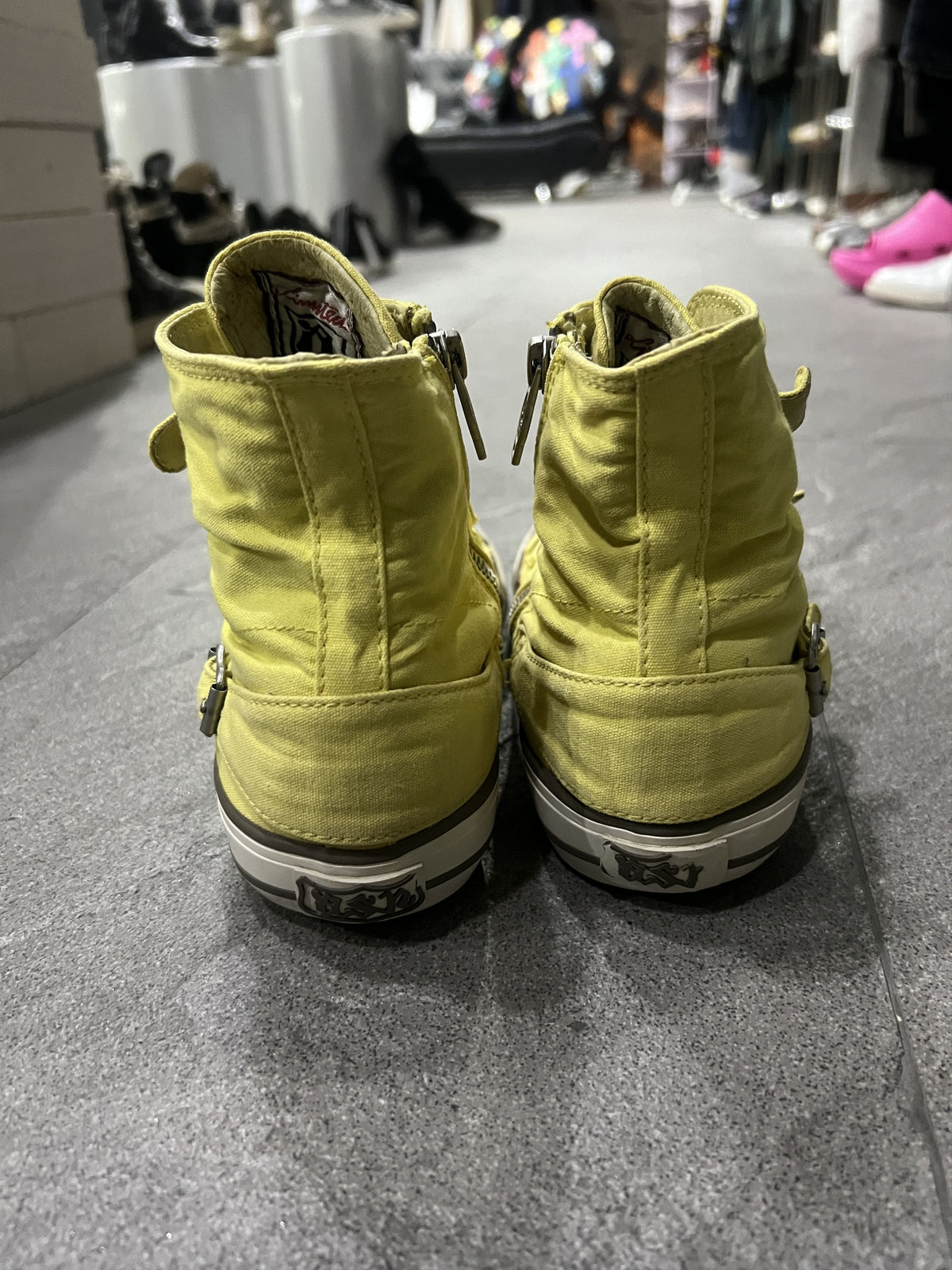 ASH Virgin Bis Multi Buckle High Top Sneakers Yellow EU38