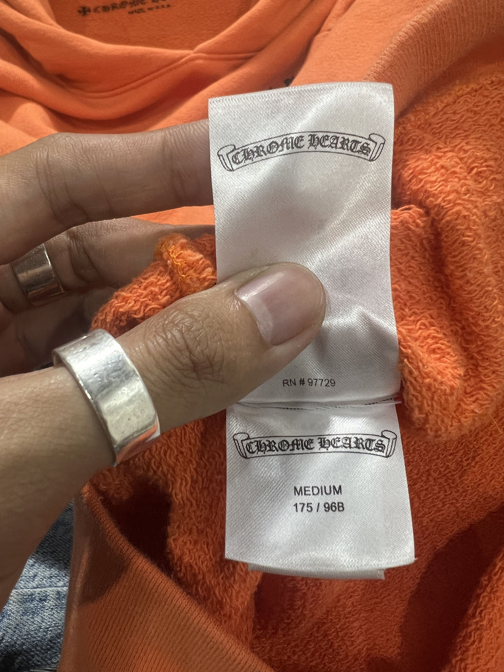 Chrome Hearts Dagger Crest Orange Hoodie USA Medium