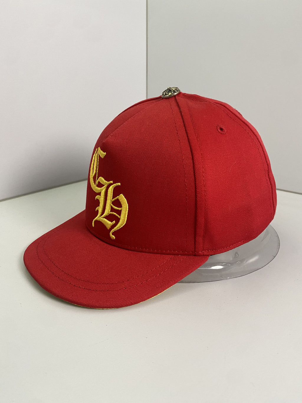 Chrome Hearts Red Gold CH Monogram Snapback Cap
