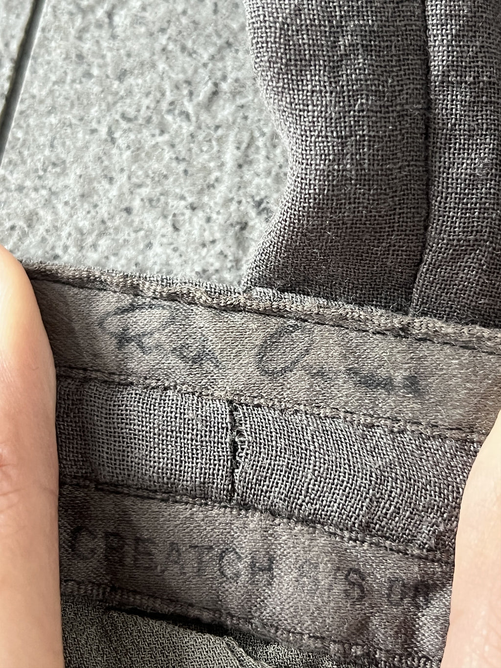 Rick Owens Dust Drop Crotch Raw Hem Cropped Pants
