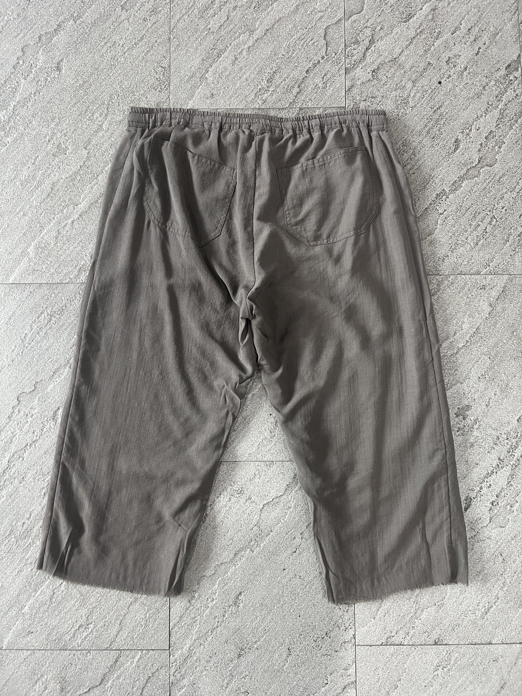Rick Owens Dust Drop Crotch Raw Hem Cropped Pants