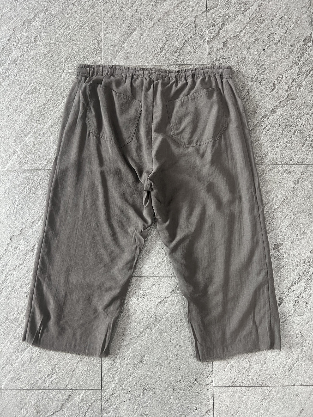 Rick Owens Dust Drop Crotch Raw Hem Cropped Pants