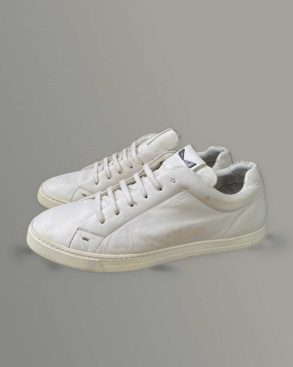 Fendi White Leather Bag Bugs Sneakers