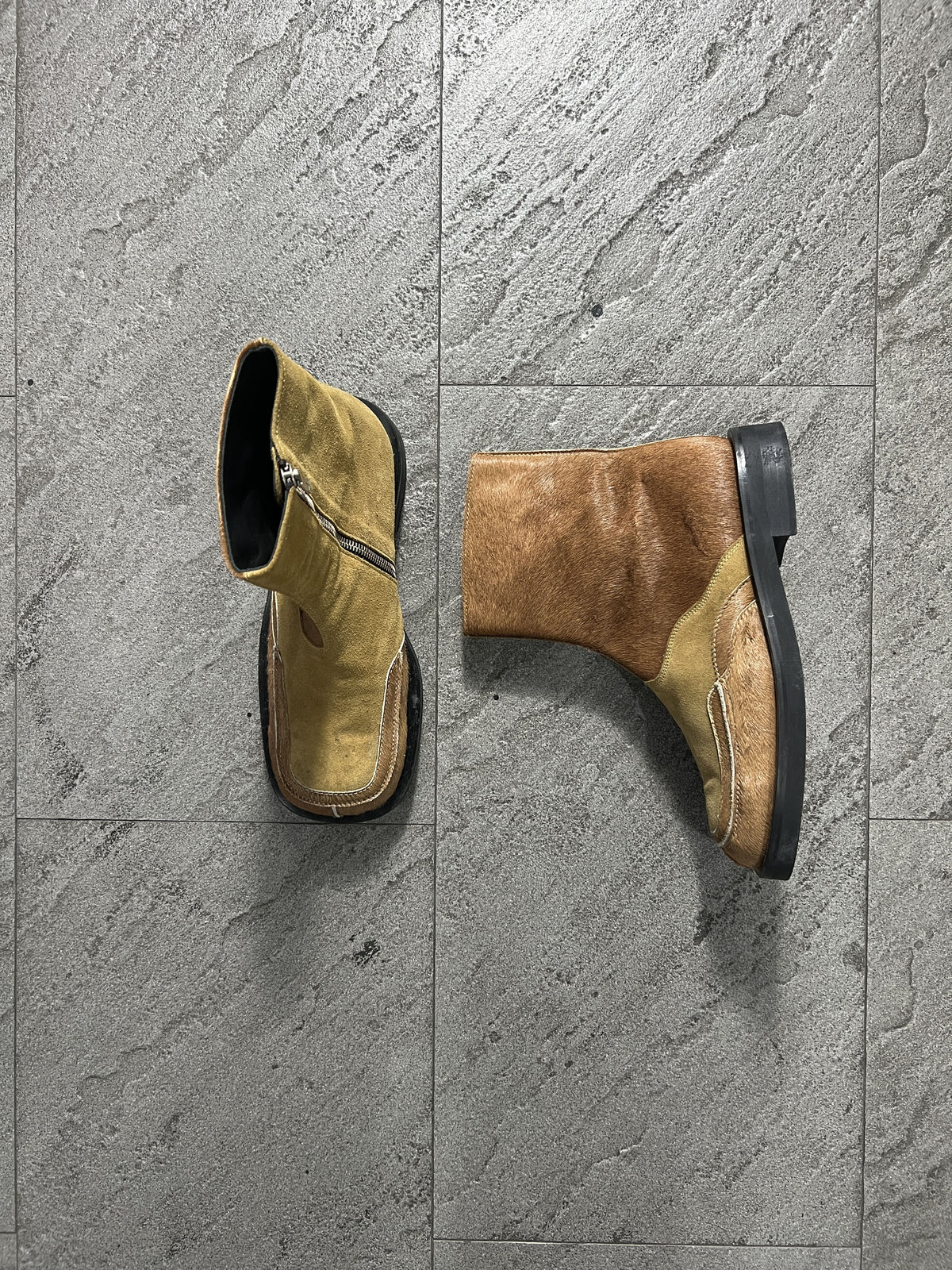 Andersson Bell Hairy Leather Zip Boots EU41