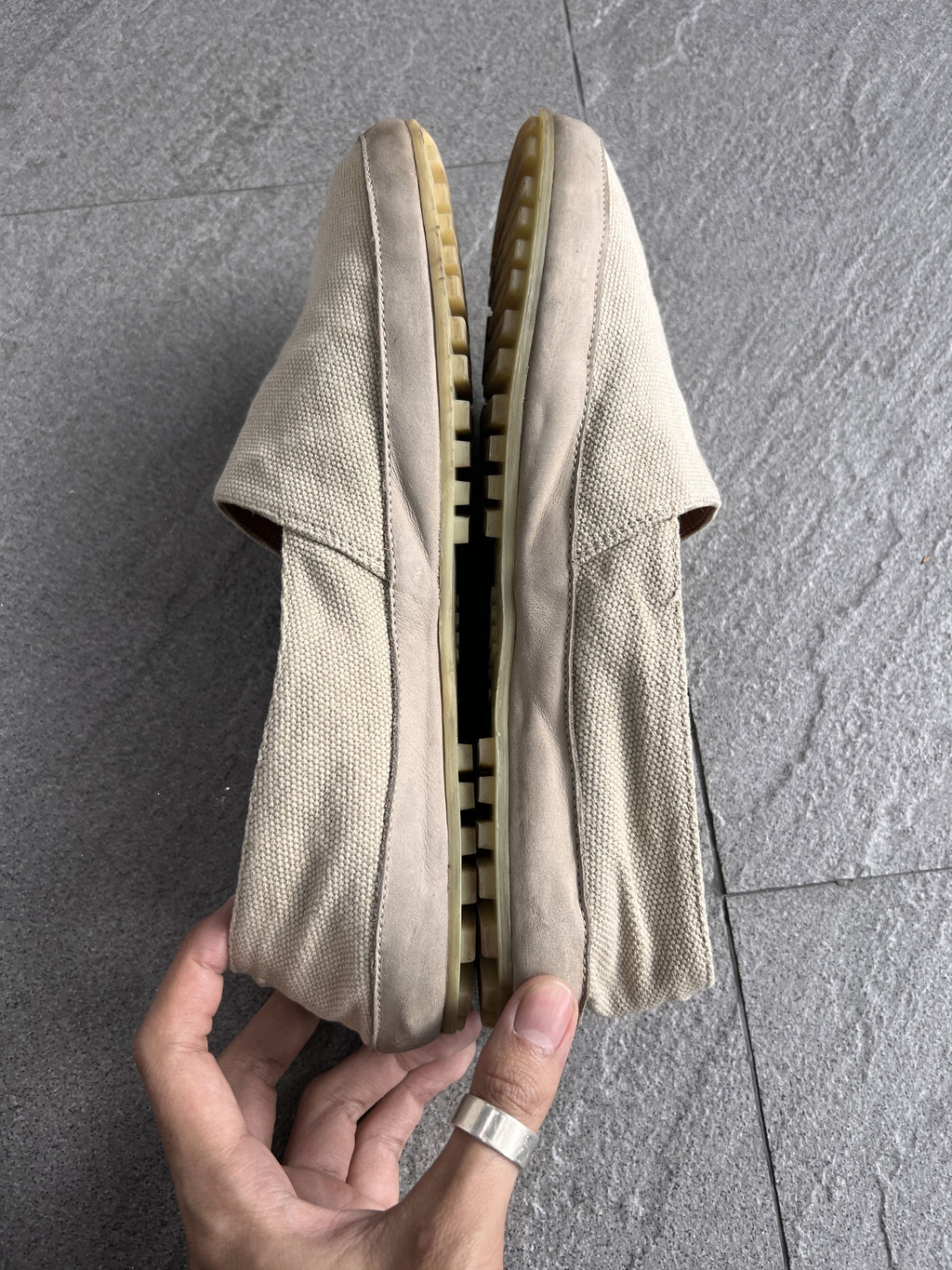 Maison Margiela Canvas Slip On Lug Sole Shoes 42