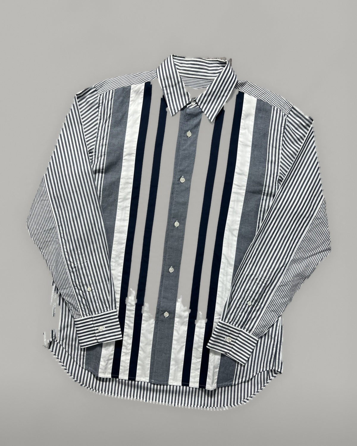 Ganryu Comme des Garçons multi-striped button-up shirt