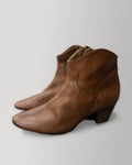 Isabel Marant Brown Leather Western Ankle Boots EU38