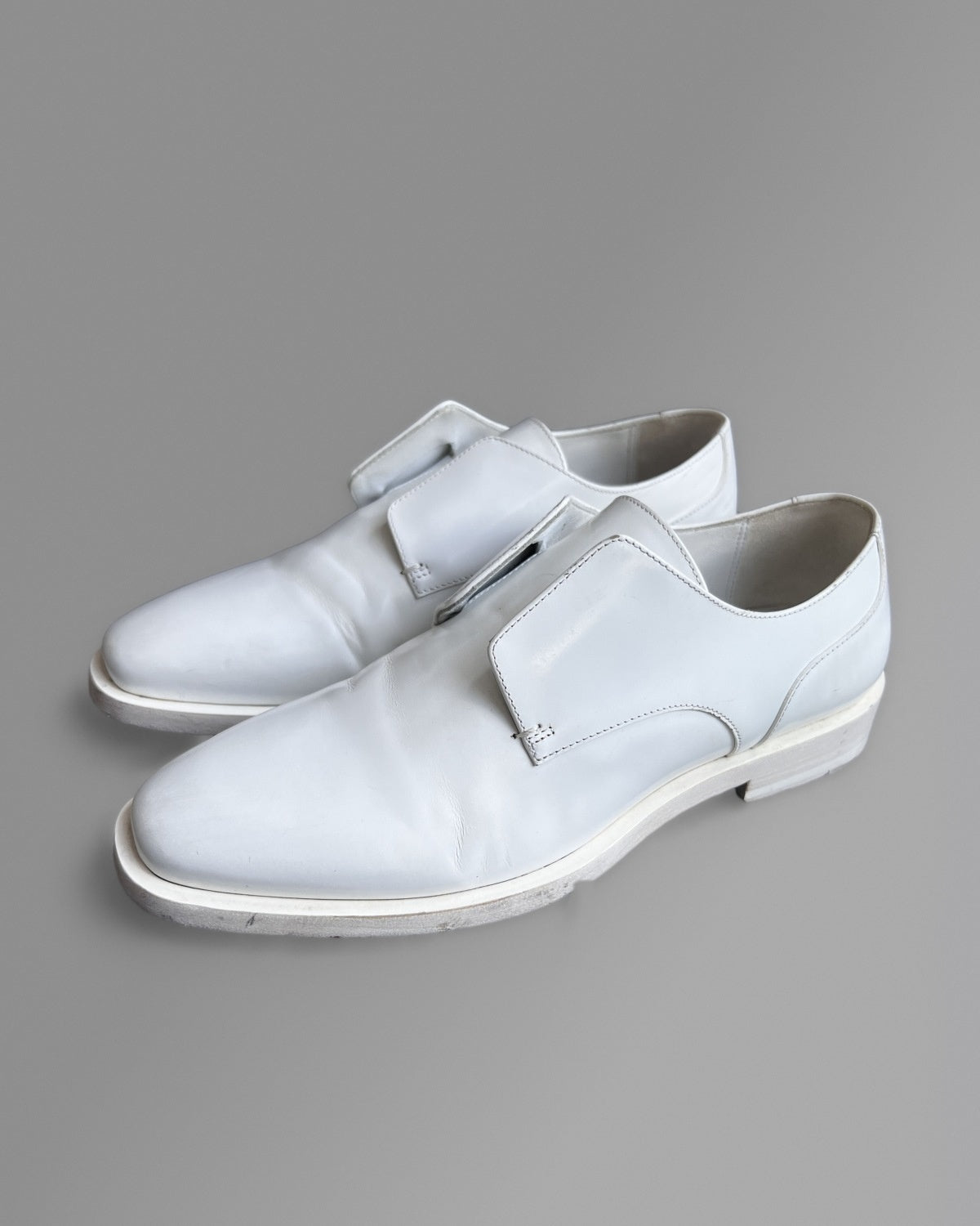 Jil Sander White Leather Concealed Lace Derby EU37