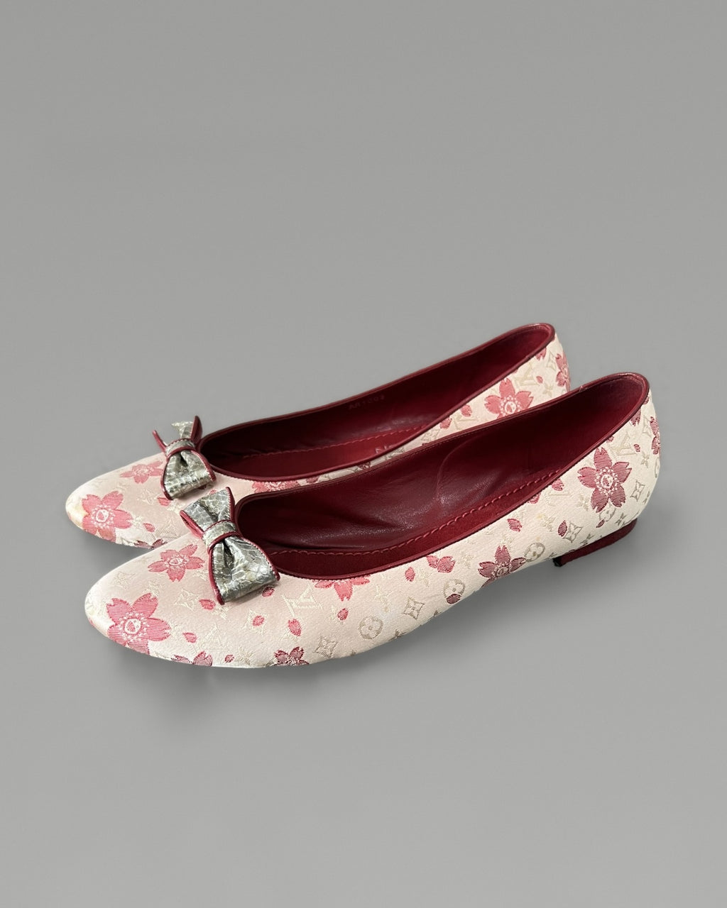 Louis Vuitton Floral Ballet Flats Pink Bow EU38