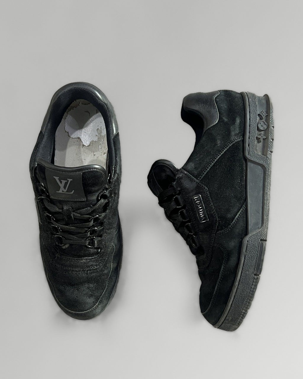 Louis Vuitton LV Trainer Black Suede UK 6.5