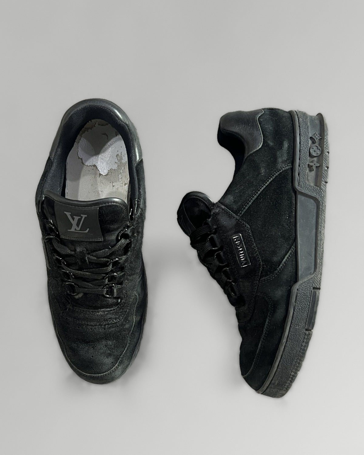 Louis Vuitton LV Trainer Black Suede UK 6.5
