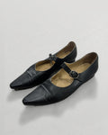 Maison Margiela 22 Black Leather Mary Jane Flats Pointed Toe