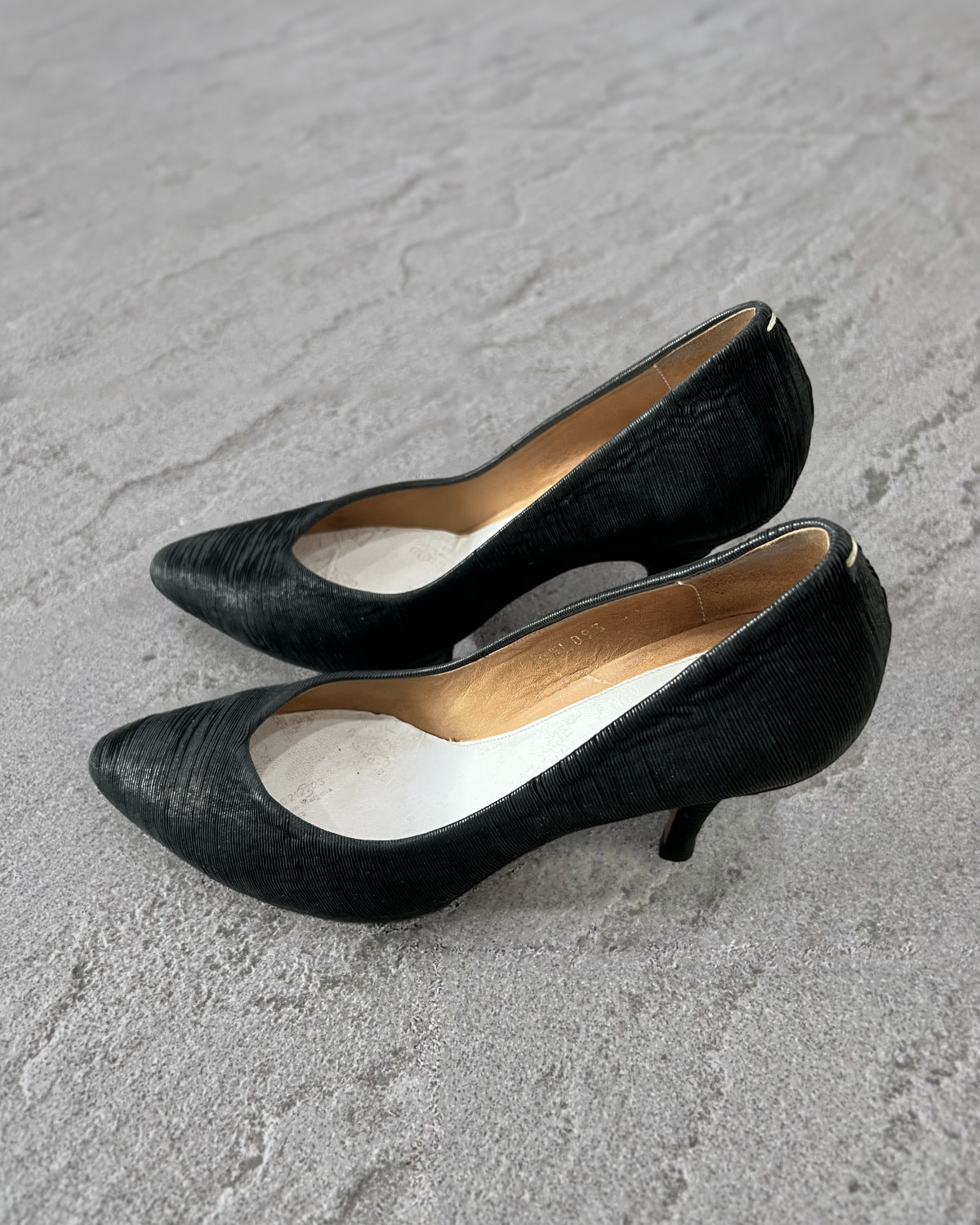 Maison Margiela 22 Black Leather Pumps Heels EU35