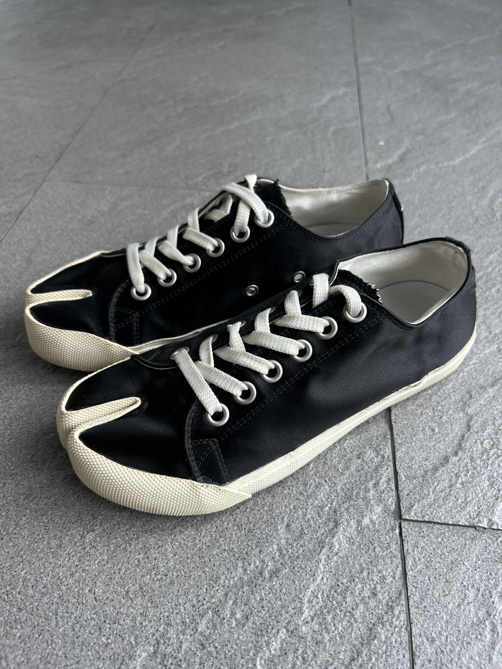 Maison Margiela Black Canvas Tabi Sneakers Size 37