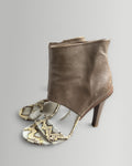 Maison Margiela Snakeskin Open-Toe Ankle Boots 40