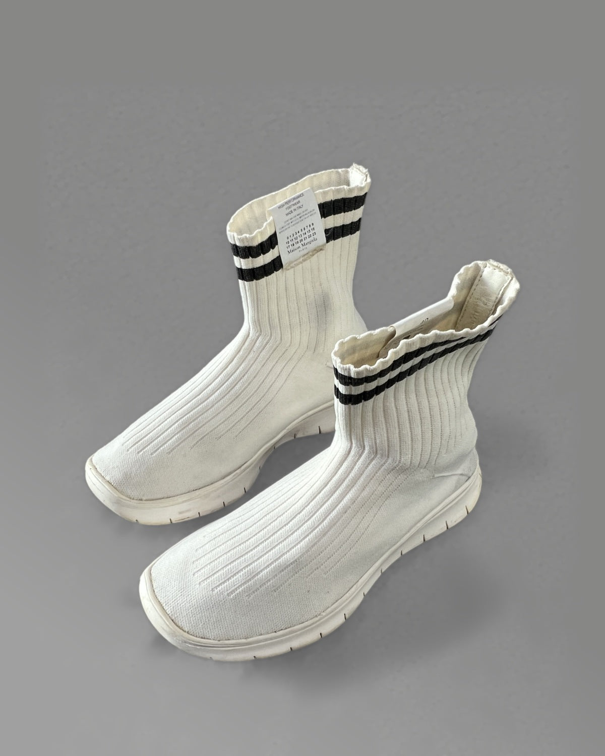 Maison Margiela Sock Sneakers Boots EU 40 White Knit Ankle