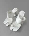 Maison Margiela Tabi White Leather Heel Sandals Size 38