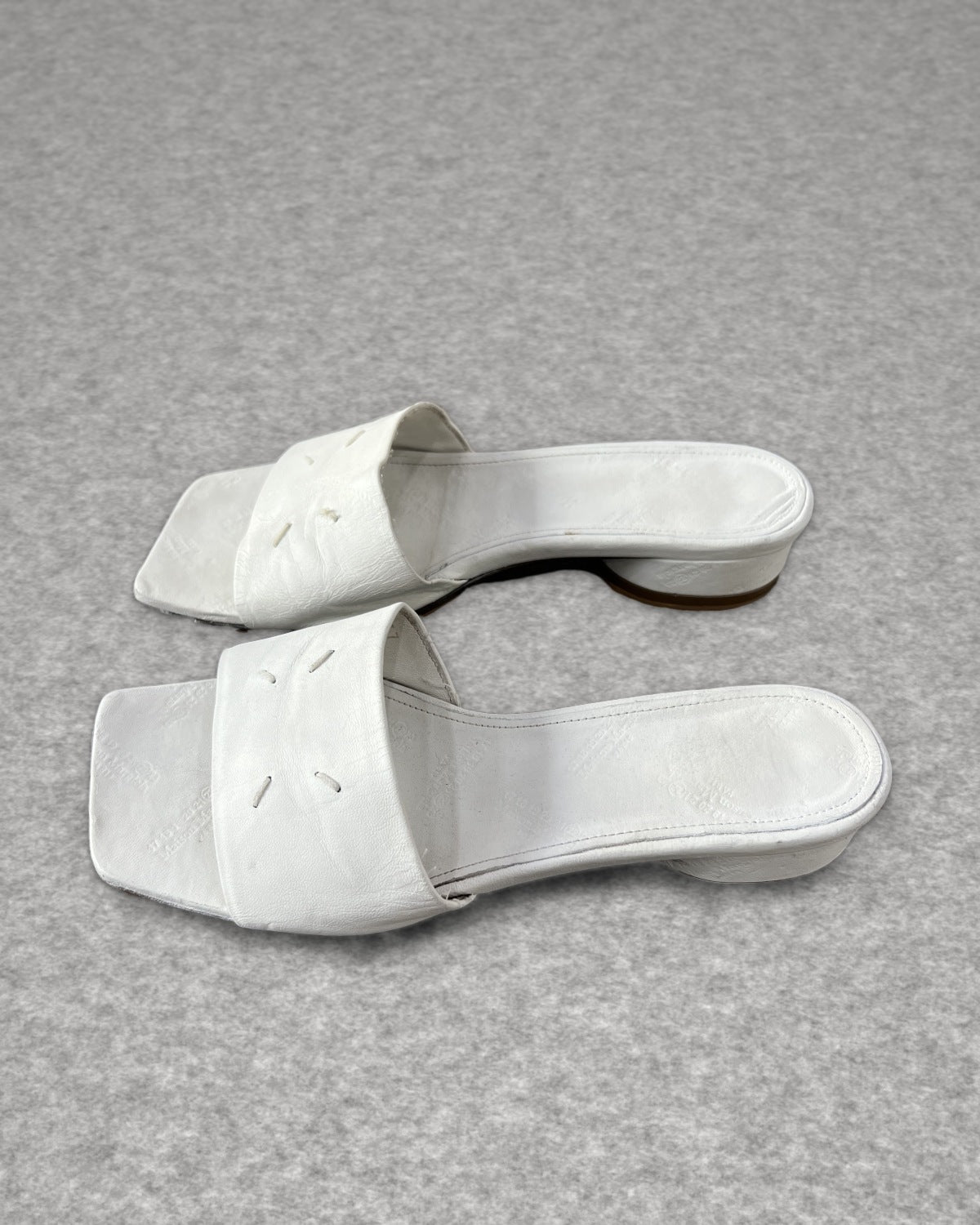 Maison Margiela White 4 Stitch Leather Slide Sandals EU37