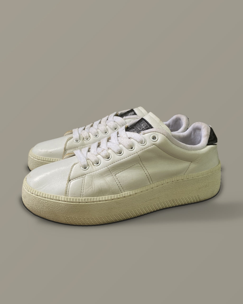 Maison Margiela White Leather Sneakers Size 41.5