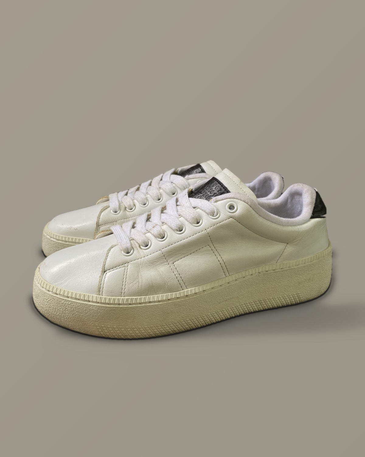 Maison Margiela White Leather Sneakers Size 41.5