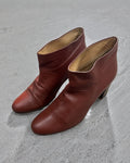 Maison Martin Margiela Oxblood Leather Ankle Boots Heel