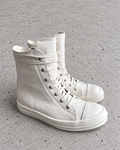 Rick Owens Mainline Leather High Sneakers Milk EU40