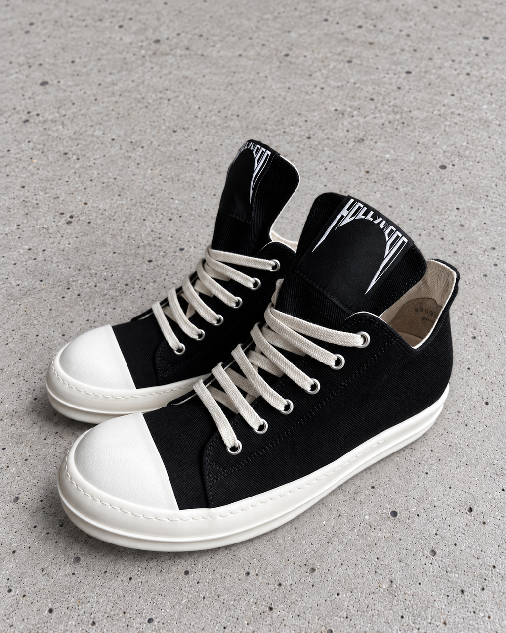 Rick Owens Hollywood Low Sneakers Black Milk EU40