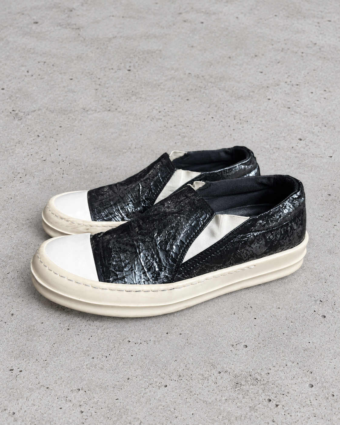 Rick Owens DRKSHDW Slip On Crackle Black EU39