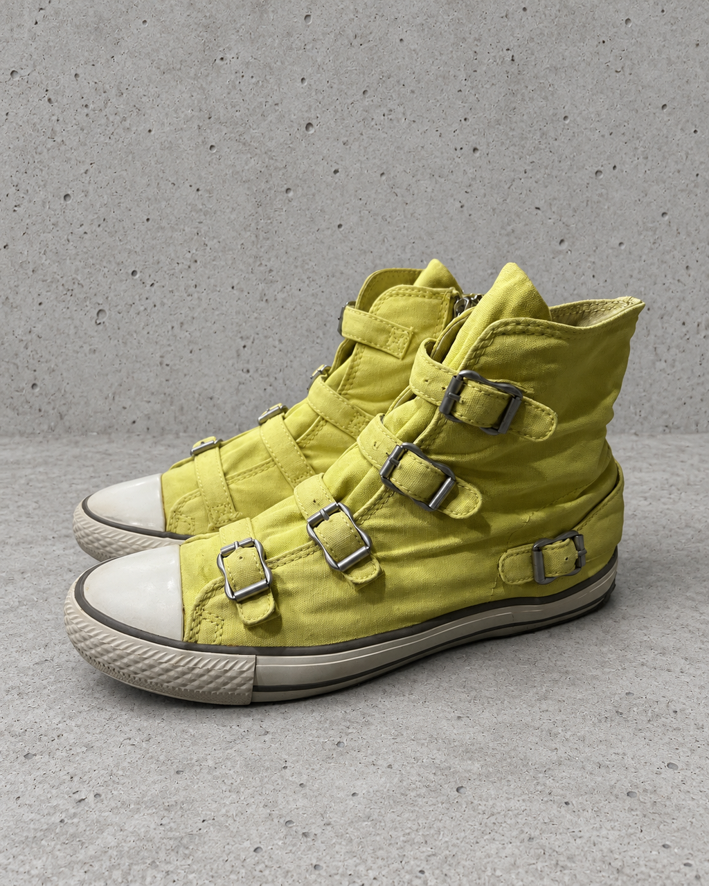 ASH Virgin Bis Multi Buckle High Top Sneakers Yellow EU38