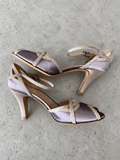 Prada Satin Ankle Strap Heels Lavender Pink 35