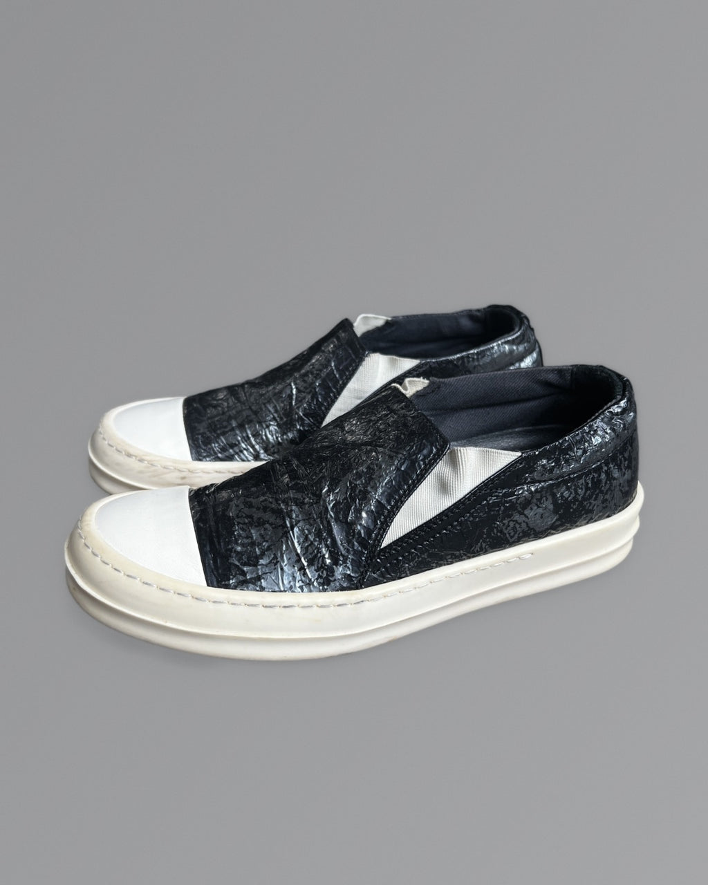 Rick Owens DRKSHDW Slip On Crackle Black EU39