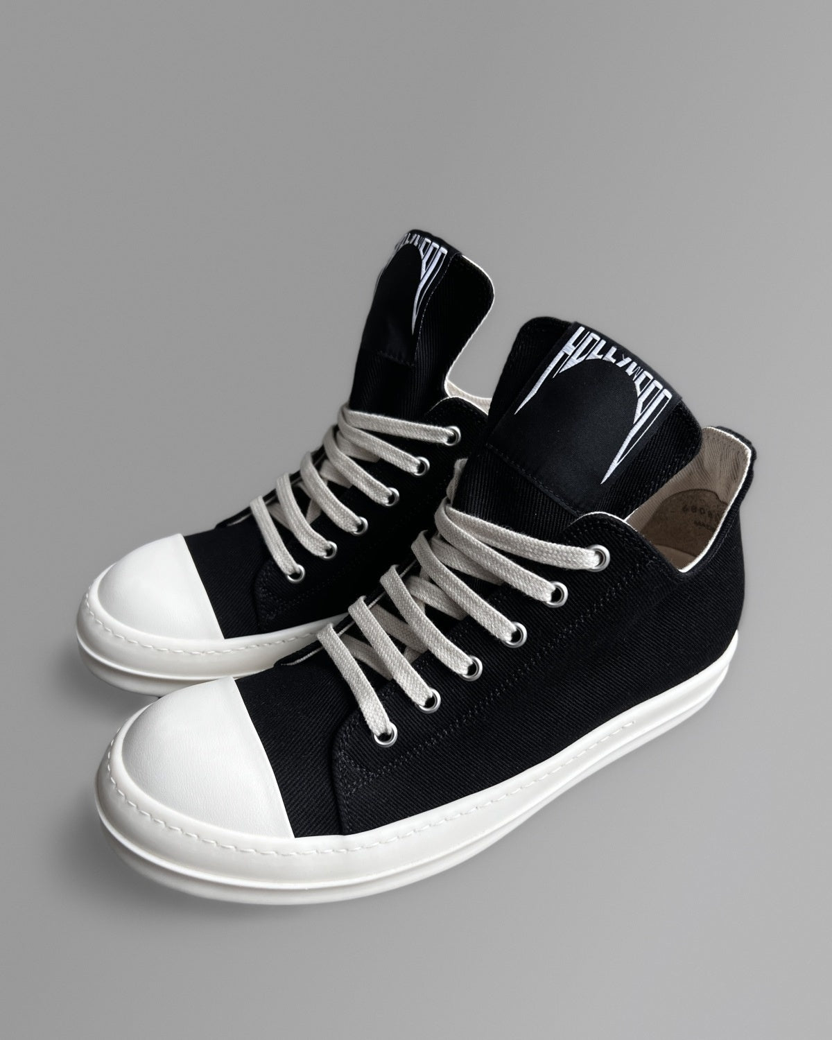 Rick Owens Hollywood Low Sneakers Black Milk EU40