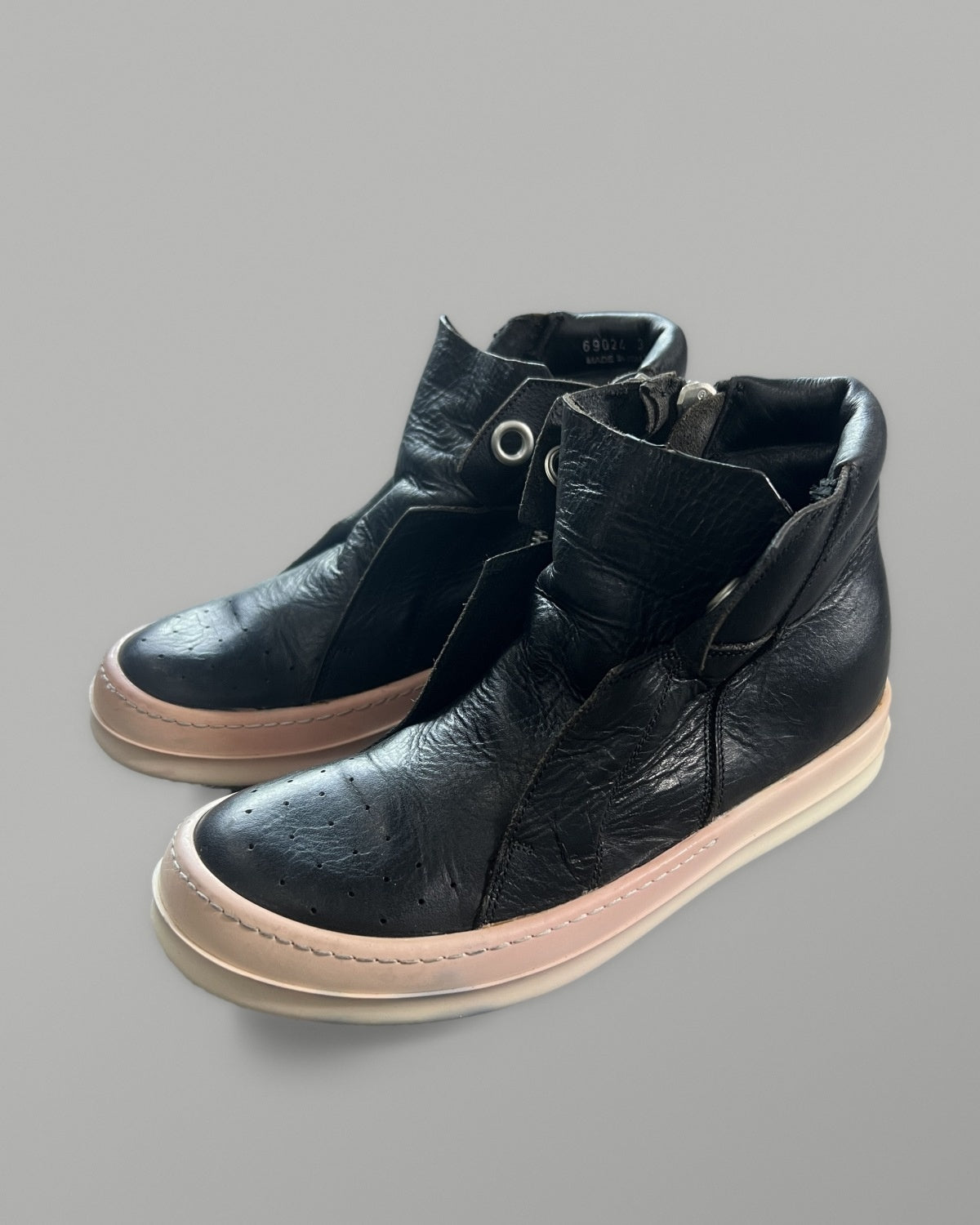 Rick Owens Leather Side Zip Sneakers Black EU36.5